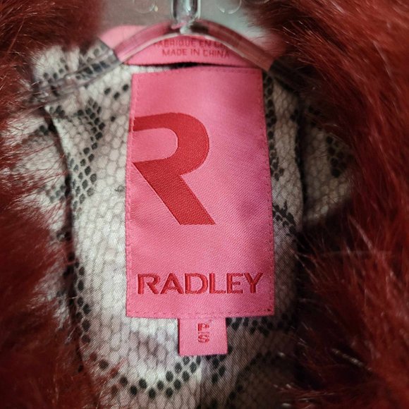 Radley Faux Fur Jacket with Snake Print Lining - Size SMALL - Picture 5 of 6